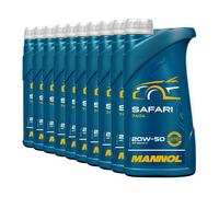 10 (10x1) Litro Mannol 20W-50 Safari Olio per Api Sn /