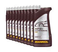 10 (10x1) Litro Mannol Longlife Antigelo AF12 + Antigelo Concentrato Rosso