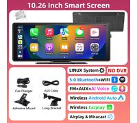 10/11.26 Pollici 4K DVR Wireless Carplay E Android Auto Dash Cam Bluetooth Audio