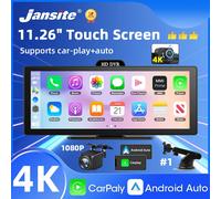10/11.26 pollici 4K DVR Wireless CarPlay e Android Auto Dash Cam Bluetooth Audio Navigazione GPS Cruscotto Videoregistratore a doppia lente