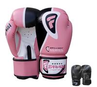 10, 12, 14, 16 oz Farabi Sports Guantoni da boxe per uomo e donna ideali per sparring, MMA, Muay Thai, Kickboxing, allenamento, palestra e pugni (Pink, 14-oz)