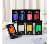 10/12/20/22/24 pezzi Candele affusolate colorate da 6 pollici in blu/rosa/bianco/arancione/viola/rosso/nero/verde/giallo/marrone e dischetti di cera, disponibili in varie misure, adatti per la decoraz