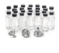 10/12/20/24/30 pezzi - 60ml Piccole bottiglie di vetro trasparente con coperchi, contenitori mini ricaricabili vuoti per succhi, shot di zenzero, pozioni, oli essenziali, bottiglie d'acqua per uso all