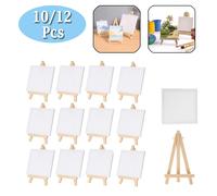 10/12 pezzi mini set di tela e cavalletto, piccolo supporto da cavalletto artistico con tela per bambini pittura artigianale tavolo da disegno fai da te cavalletto pittura a olio