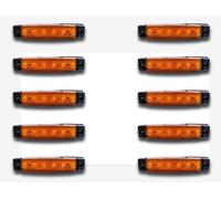 10 12V LED AMBRA MARCATORE LATERALE GIALLO ARANCIONE LUCI CAMION AUTOBUS...