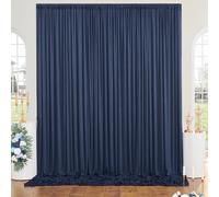10 × 14 ft blu navy senza pieghe, morbida setosa facile da drappeggiare tende per matrimonio per sfondo, 2 pannelli, 12,7 x 3,5 m, tende per sfondo fotografico per feste, compleanni, fotografia sfondo