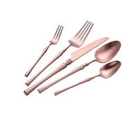 10/15/20/25/30 Pz Oro Stoviglie Set di posate in acciaio inossidabile Coltello forchetta Cucchiaio Utensili da cucina Posate(5pcs Matte RoseGold,6 Set 30pcs)