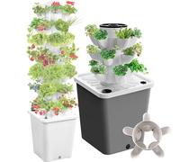10 15 20 25 30 Torre Idrop-onica , Sist-ema Di Coltivazione Idropo-nica Da Giardino Verticale , Serbatoio Dell'Acqua Da 10 Litri , Per Erbe, Frutta, Verdura, Fiori , Con Pompa Dell'Acqua,15Holes