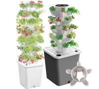 10 15 20 25 30 Torre Idrop-onica , Sist-ema Di Coltivazione Idropo-nica Da Giardino Verticale , Serbatoio Dell'Acqua Da 10 Litri , Per Erbe, Frutta, Verdura, Fiori , Con Pompa Dell'Acqua,25Holes