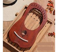 10/16 Stringhe Legna Arpa Lira per Le Feste Sulla Spiaggia, Matrimoni Lyre Harp Principianti Arpa a Leva con Chiave a Sintonizzazione, Panno per La Pulizia(10 tone Coffee)