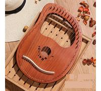 10/16 Stringhe Legna Arpa Lira per Le Feste Sulla Spiaggia, Matrimoni Lyre Harp Principianti Arpa a Leva con Chiave a Sintonizzazione, Panno per La Pulizia(16 tone log color-B)