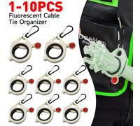 10-1pc fluorescente fascetta portacavi Organizer portacavi porta fascette portacavi portatile strumento di stoccaggio organizzatore di fascette elettriche