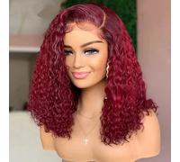 10.2-40.6cm Donna Profondo Ricci Parrucca Caschetto 99J Rosso Colore Brasiliano