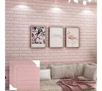 10/20/30/40/50 pezzi adesivi murali modello semplice mattone 3D fai da te, addensati, insonorizzati, impermeabili, a prova d'umidità-Rosa-20 pezzi