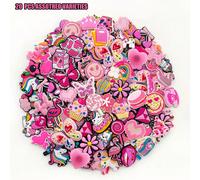 10-20-30-50-100 pezzi Serie rosa mista, kit di decorazione scarpe fai-da-te casuale - kit di decorazione scarpe fai-da-te - fiori carini, forme a cuore, fiocchi, diamanti, borse, scarpe, stampe di lab