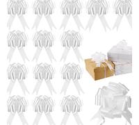 10/20/30/50 pezzi Fiocchi bianchi da tirare per decorare auto da cerimonia nuziale, confezione regalo, decorazione auto da sposi, forniture per feste di compleanno, sedie, decorazioni fai-da-te per ca