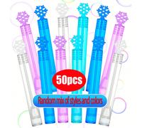 10/20/30/50 pezzi Giocattoli per bolle di sapone in plastica colorata, bacchette per bolle a forma di fiocco di neve, mini tubi a bolle manuali, adatti per giochi interni ed esterni, applicabili per a