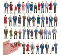 10/20/30/50 pezzi Miniature di figure modello dipinte in ABS, Scala 1:50 Persone per scene ferroviarie, 1,43 pollici/3,5 cm, Adatte per kit di modelli 3D/Stazione ferroviaria/Museo/Paesaggio/Esposizio