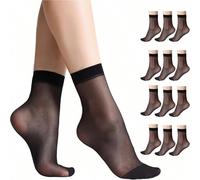 10/20/30 Paia di calze corte trasparenti per caviglia da donna, calze in nylon morbide e aderenti con punta rinforzata 20 paia nere taglia unica,10 paia Beige Taglia unica,10 paia nere taglia unica,30