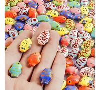 10/20/30 pezzi/lotto foro colorato 2 mm pesce pagliaccio tartaruga stella conchiglia perline in ceramica simpatici animali per gioielli braccialetti fai da te artigianato-M635-10 pezzi