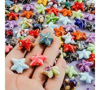 10/20/30 pezzi/lotto foro colorato 2 mm pesce pagliaccio tartaruga stella conchiglia perline in ceramica simpatici animali per gioielli braccialetti fai da te artigianato-M644-30 pezzi