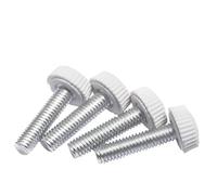 10/20/30PCS M4 M5 M6 Lunghezza 6MM--30MM Vite a mano in bachelite bianca Testa cilindrica rotonda Plastica Manopola zigrinata Vite a mano Bullone Stringere la vite a testa zigrinata(20mm (20pcs),M6)