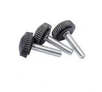 10/20/30PCS M4 M5 M6 Lunghezza 6MM--30MM Vite a mano in bachelite nera Testa cilindrica tonda Plastica Manopola zigrinata Vite a mano Bullone Stringere la vite a testa zigrinata(25mm (10pcs),M6)