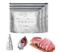 10/20/30Pcs Reusable Aluminum Foil Sealable Storage Bags, Resealable Sealable Food Bags with Label and Zip Lock, Stand Up Foil Sealables Bag for Fruit Meat Storage and Freezable(20Pcs,S)