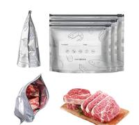 10/20/30Pcs Reusable Aluminum Foil Sealable Storage Bags, Sealable Food Bags with Label and Zip Lock, Stand Up Foil Sealable Bag for Vegetable Fruit Meat Storage and Freezable (20 PCS, S)