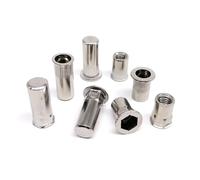 10/20/40/100 pezzi M3 M4 M5 304 A2-70 in acciaio inossidabile a testa piatta piccola svasata esagonale cieco inserto dado rivetto Rivnut Nutsert(Type D,40pcs M5)