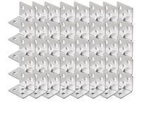 10/20/40/60 Pezzi 31*24*24mm Staffa Angolare Universale In Acciaio Inossidabile 90 Gradi A Forma For Mobili In Legno Telaio Del Letto Per Mobili, Scaffali, Sedie In Legno(40PCS-(6 Holes))