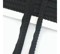 10/20/40M 11mm Fasce Elastiche in Nylon per Biancheria Intima Reggiseno Spalla Nastro in Gomma Vestiti Decorazione Pizzo Elasticizzato Accessorio per Cucito Fai da Te-Nero-11mm-40Metri