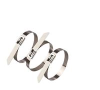 10/20/50/100 pezzi 304 Fascette stringicavo in acciaio inossidabile 7,9 mm Lunghezza 100-1000 mm Chiusura a strappo Fascetta metallica sigillante for scarico(300mm (11.81inch))