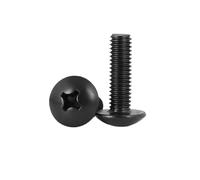 10/20/50/100 pezzi M2 .5 M3 M4 M5 M6 Vite a testa a fungo nera Lunghezza: 4mm-8mm(8mm,M5 20PCS)