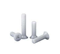 10/20/50/100 Pz M2 .5 M3 M4 M5 M6 M8 Nylon Bianco Plastica Testa Svasata Piatta Croce Bullone Filettatura Metrica Viti Di Macchina(M8x12)