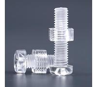 10/20/50/100 set M3M4 M5 M6 Vite trasparente in acrilico + dado Combinazione di plastica trasparente Phillips Testa tonda Testa a croce Bullone + dadi(10 sets,M4x10)