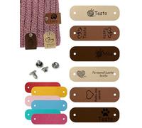 10/20/50/100pcs Etichette Personalizzate Etichette Personalizzate da Cucire Etichette Handmade con Rivetti,Etichette per Vestiti (Stile 2-(2.5 * 0.8in))