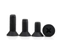 10/20/50/100pcs M3 X 0.5 Lunghezza 6-25mm Viti a testa piatta Phillips in nylon nero Bulloni a svasata neri(M3X20mm-100pcs)