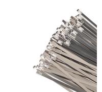 10 20 50 pezzi 10 mm 0,39 pollici fascetta for cavi in acciaio inossidabile 304 con chiusura a cerniera in metallo rivestita fascetta for cavi rilevabile al metal detector(50PCS,10x150mm)