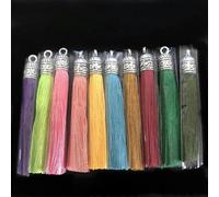 10/20/50 pezzi 6 cm piccoli orecchini con nappe in seta pendenti con ciondoli artigianato tappi in argento nappe pennello per gioielli fai da te che fanno accessori-colore della miscela-10 pezzi