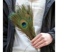 10/20/50 pezzi di piume di pavone naturali con grandi occhi 25-65 cm per centrotavola per matrimoni, casa, vaso, decorazione, accessori, artigianato, piume - 25-30 cm - 10 pezzi