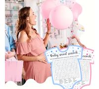 10/20/50 pezzi Giochi per festa di nascità, Carte del gioco di ricerca dell'alfabeto per bebè, Giochi e attività divertenti per feste di festa di nascità, Giochi di rivelazione, Bomboniere per festa d