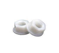 10/20/50 pezzi M3 M4 M5 M6 M8 M10 M12 Dado flangiato esagonale in nylon nero bianco Plastica di bloccaggio for isolamento termico/elettrico(White-50pcs,M10)