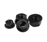 10/20/50 pezzi M3 M4 M5 M6 M8 M10 M12 Dado flangiato esagonale in nylon nero bianco Plastica di bloccaggio for isolamento termico/elettrico(Black-50pcs,M10)