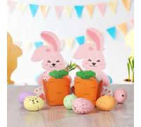 10/20/50 pezzi Scatole di carta con design a coniglio 3D e carota, scatole regalo di Pasqua, scatole di cartone creativo e carino a forma di coniglio e carota, decorazione per feste - Scatole regalo e