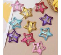 10/20/50PCS Fermagli per capelli a forma di stella a cinque punte multicolore e lucente per ragazze, semplici e carini fermagli BB a stella scintillante, accessori per capelli per frangia, regalo per 