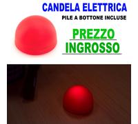 10/20/50pz CANDELA ELETTRICA ROSSA PILE BOTTONE LUCE LAMPADINA LUMINO INGROSSO