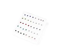 10-20 coppie zirconia cubica Orecchini per prigionieri di plastica per orecchie sensibili 2-6 mm zirconia cubica per donne orecchini a perno di silicone post stallone ...