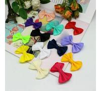 10/20 pezzi 5 cm nastro di raso papillon nastro fiore toppe per fai da te copricapo fiocco fermagli per capelli decorazione matrimonio cravatta-colori misti casuali-50 pezzi