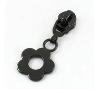 10/20 pezzi 5# Flower Nylon Zippers Slider Handbags Purse Replace Zipper Puller Garment Shoes Closure Zips Repair Kit Accessori (XP073-GunBlack,Silver 10 pezzi)